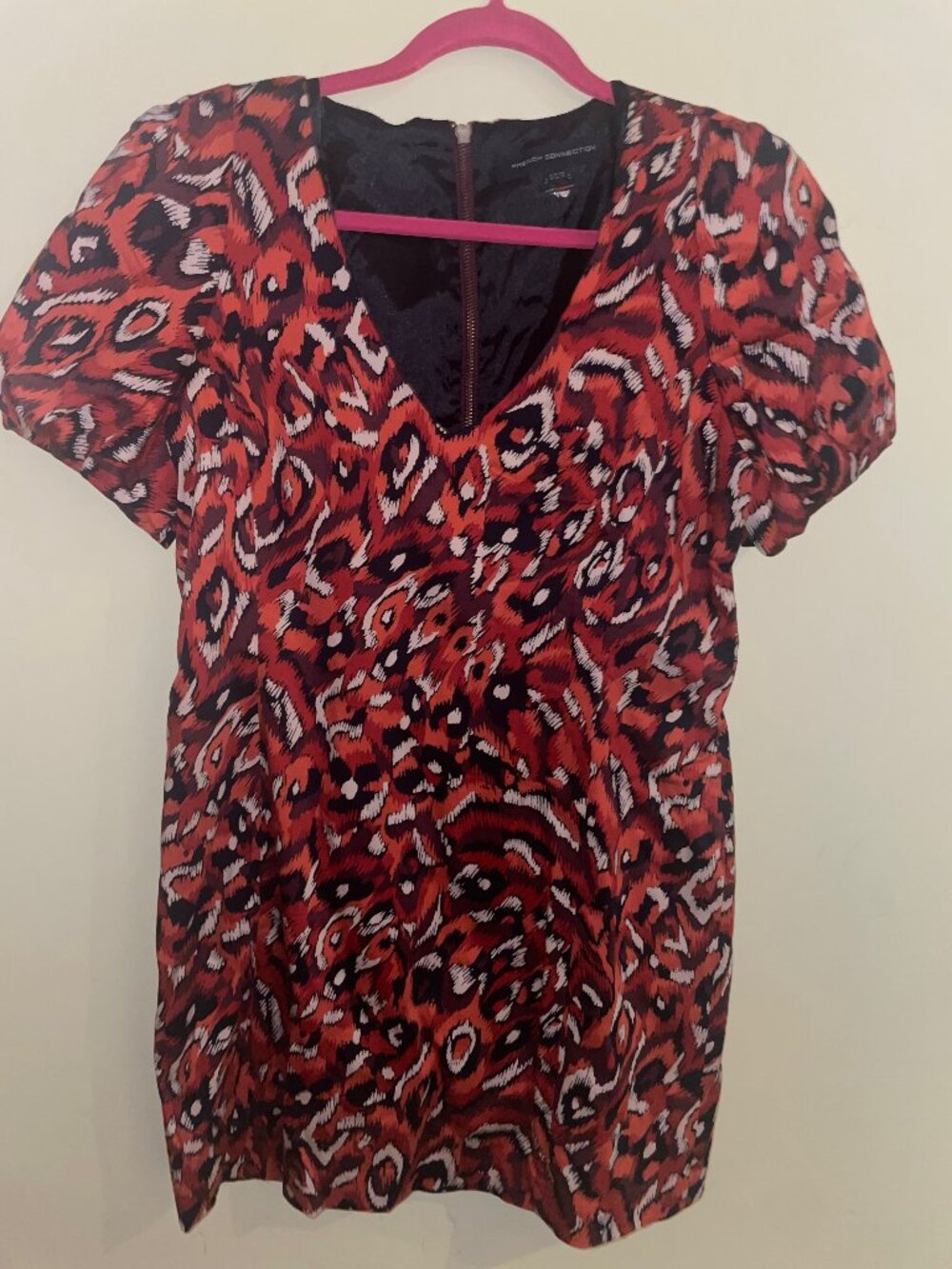 French Connection Abstract Print Puff Sleeve Mini Dress Size 12